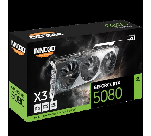 Видеокарта INNO3D RTX5080 X3 16GB GDDR7 256bit 3xDP HDMI 3FAN RTL