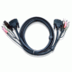 Кабель KVM USB(тип А Male)+DVI-D(Male)+2хАудио(Male) <-> USB(тип B Male)+DVI-D(Male)+2хАудио(Male) 3м., черный. ATEN 2L-7D03U