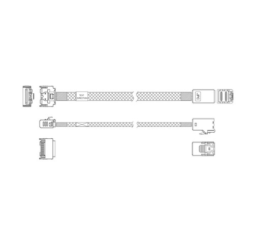 Кабель JPC P731IDN00800-1 Cable MCIO x4 74P (прямой Straight Type) TO HD MiniSAS 4i 36P (SFF8643, прямой Straight Type) , 85 Ohm, L:80cm