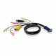 Кабель KVM  USB(тип А Male)+HDB15(Male)+2хАудио(Male) <-> SHDB15(Male)+2хАудио(Male) 1.8м черный ATEN 2L-5302U