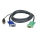 Кабель KVM  USB(тип А Male)+HDB15(Male) <->  SPHD15(Male) 5,0м., черный. ATEN 2L-5205U