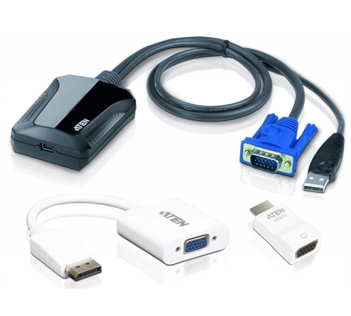 Квм переключатель ATEN Laptop USB KVM Console Crash Cart AdapterVC925 kit (CV211CP-AT) Квм переключатель ATEN Laptop USB KVM Console Crash Cart AdapterVC925 kit (CV211CP-AT)