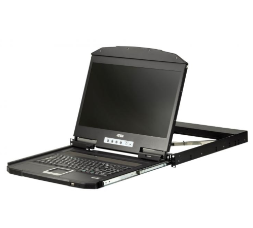 Консоль квм ATEN 18.5" Ultra Short Depth Single Rail WideScreen LCD Console (USB,VGA, 1366x768) (CL3100NX-ATA-RG)