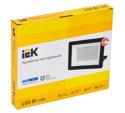 Прожектор уличный IEK СДО LPDO601-100-65-K02 светодиодный 100Вт корп.алюм.черный Прожектор уличный IEK СДО LPDO601-100-65-K02 светодиодный 100Вт корп.алюм.черный
