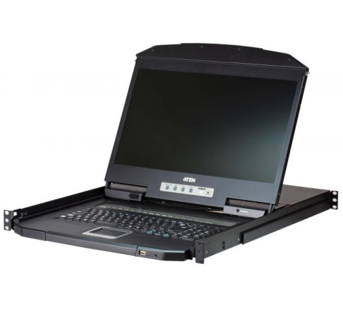 Квм консоль ATEN 18.5" 8-Port PS/2-USB VGA Single Rail WideScreen LCD KVM Switch (CL3108NX-ATA-RG)