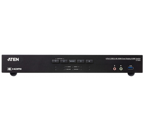 Квм переключатель ATEN 4-Port USB3.0 4K HDMI Dual Display KVMP Switch (CS1844-AT-G)