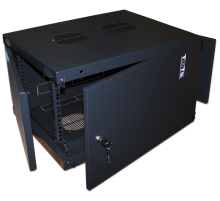 Шкаф настенный Next, 6U 550x600, металлическая дверь, черный (TWT-CBWNM-6U-6x6-BK)