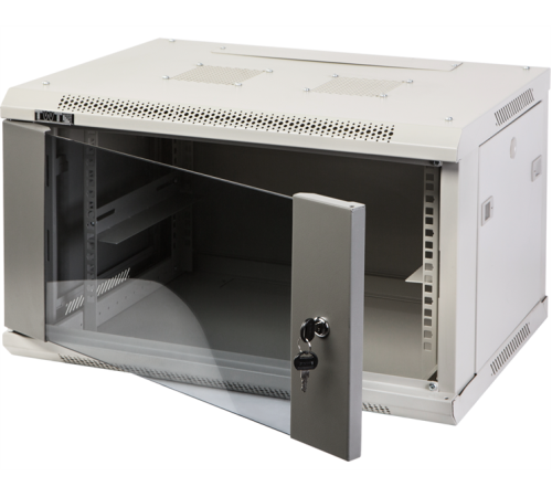 Шкаф настенный серии Pro, 12U 600x450, стеклянная дверь (TWT-CBWPG-12U-6x4-GY) Шкаф настенный серии Pro, 12U 600x450, стеклянная дверь (TWT-CBWPG-12U-6x4-GY)
