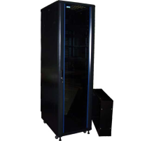 Шкаф 19" Business, 27U 600x1000, черный, передняя дверь стекло, задняя дверь распашная металл (TWT-CBB-27U-6x10-G1)