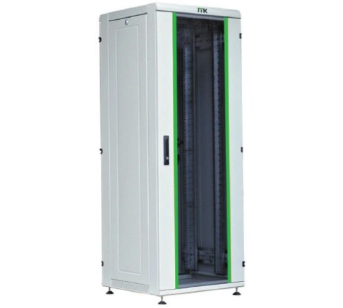 ITK Шкаф сетевой 19" LINEA N 18U 600х800 мм стеклянная передняя дверь серый (LN35-18U68-G)