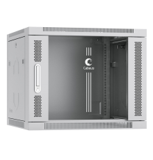 Cabeus SH-05F-9U60/45 Шкаф телекоммуникационный настенный 19" 9U 600x450x501mm (ШхГхВ) дверь стекло, цвет серый (RAL 7035) (SH-05F-9U60/45)