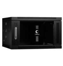 Cabeus SH-05F-6U60/35-BK Шкаф телекоммуникационный настенный 19" 6U 600x350x368mm (ШхГхВ) дверь стекло, цвет черный (RAL 9004) (SH-05F-6U60/35-BK)