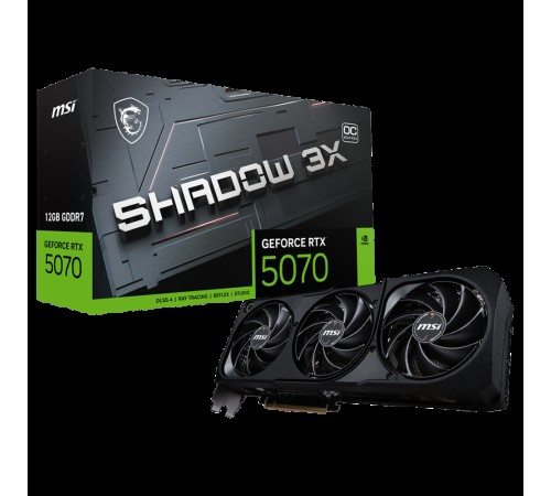 Видеокарта MSI PCI-E RTX 5070 12G SHADOW 3X OC NVIDIA GeForce RTX 5070 12Gb 192bit GDDR7 2542/28000 HDMIx1 DPx3 HDCP Ret