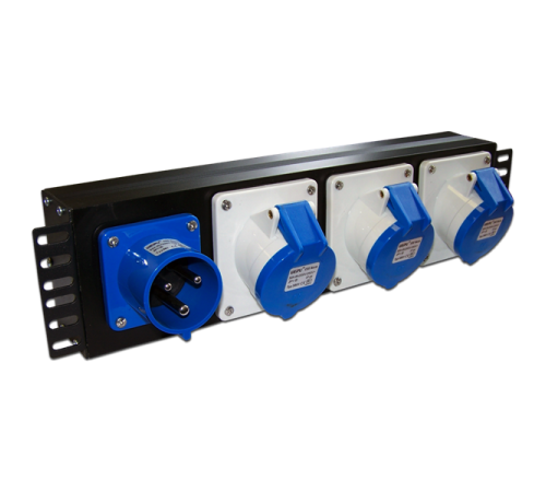 Блок розеток 19" однофазный, 1х3 IEC309, 32A 250V (TWT-PDU-32AI9-1P)