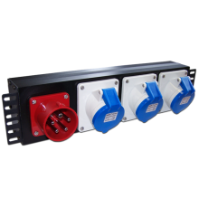 Блок розеток 19" трехфазный, 1х3 IEC309, 32A 380V (TWT-PDU-32AI9-3P)