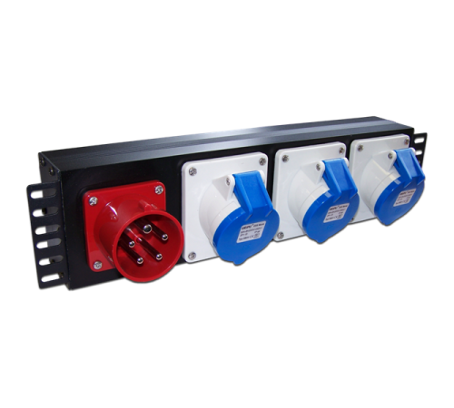 Блок розеток 19" трехфазный, 1х3 IEC309, 32A 380V (TWT-PDU-32AI9-3P)