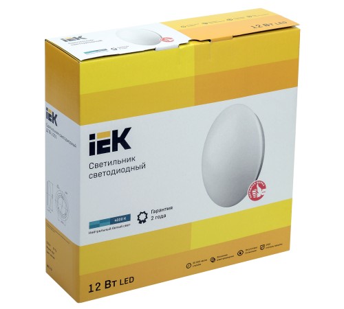 Светильник IEK 12Вт 4000K белый (LDPB0-1001-12-4000-K01)