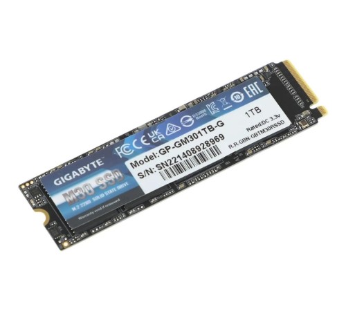 Твердотельный накопитель SSD Gigabyte OEM 2 2280 1TB M30 Client SSD GP-GM301TB-G PCIe Gen3x4 with NVMe,3500/3000, IOPS 308/332K, MTBF 2M, 3D TLC, 2048MB, 650TBW, 0,36DWPD, RTL (822668) oem