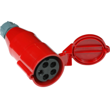 Вилка IEC 309 трехфазная, мама, 32A, 380V, разборная, красная (LAN-IEC-309-32A3P/F)