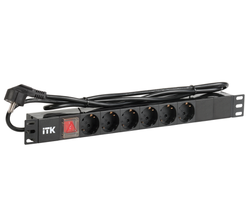 ITK PDU 6 роз. нем.ст. с выкл 1U каб. 2м вилка нем.ст ПВХ чер (PH12-6D1-P) ITK PDU 6 роз. нем.ст. с выкл 1U каб. 2м вилка нем.ст ПВХ чер (PH12-6D1-P)