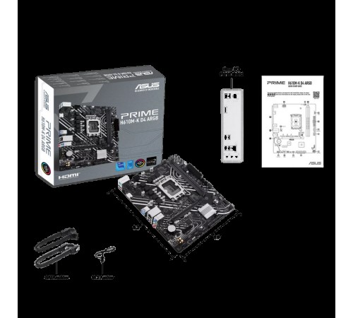 Материнская плата ASUS PRIME H610M-K D4 ARGB LGA1700 mATX 2xDDR4 PCIEx16 PCIEx1 M.2 HDMI GLAN