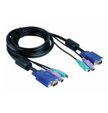 Кабель для коммутатора консоли D-Link DKVM-CB, Cable Kit for DKVM Products, PS/2 keyboard cable, PS/2 mouse cable, Monitor cable, 1.8m (DKVM-CB)