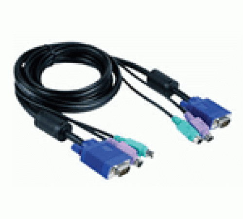Кабель для коммутатора консоли D-Link DKVM-CB, Cable Kit for DKVM Products, PS/2 keyboard cable, PS/2 mouse cable, Monitor cable, 1.8m (DKVM-CB)
