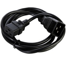 Шнур (кабель) питания с заземлением IEC 60320 C19/IEC 60320 C20, 16А/250В (3x1,5), длина 3 м. (R-16-Cord-C19-C20-3)