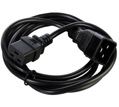 Шнур (кабель) питания с заземлением IEC 60320 C19/IEC 60320 C20, 16А/250В (3x1,5), длина 3 м. (R-16-Cord-C19-C20-3)