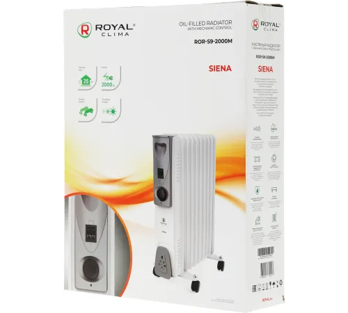 Радиатор масляный Royal Clima Siena ROR-S9-2000M 2000Вт белый/серый Радиатор масляный Royal Clima Siena ROR-S9-2000M 2000Вт белый/серый