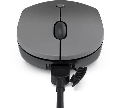 Мышь Lenovo Go серый оптическая (2400dpi) беспроводная USB-C для ноутбука (3but)