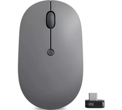 Мышь Lenovo Go серый оптическая (2400dpi) беспроводная USB-C для ноутбука (3but)