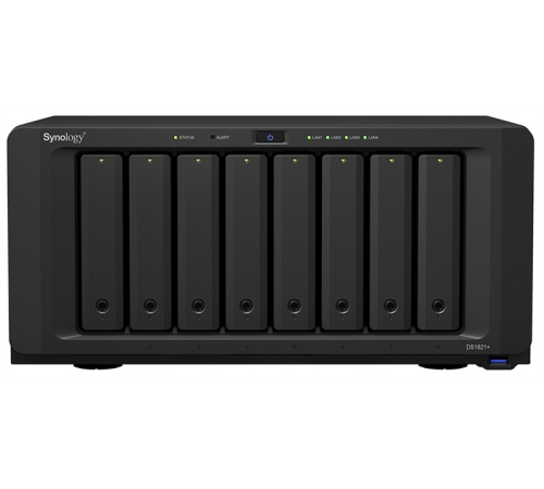 Схд Synology QC2,2GhzCPU/4GbDDR4(upto32)/RAID0,1,10,5,6/upto 8hot plug HDD SATA(3,5' or 2,5')(upto18 with 2xDX517)+ 2 M2 slots/4xUSB3.2/2eSATA/4GigE(+1Expslot)/iSCSI/2xIPcam(upto40)/1xPS/3YW repl DS1819+ (DS1821+)