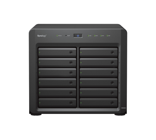 Система хранения данных Synology QC2.2GHz CPU/4GB(up to 32GB)/RAID 0,1,5,6,10/up to 12 SATA SSD/HDD (3.5" or 2.5") (up to 24 with 1xDX1222), 2xUSB3.0, 4xGbE(+1Expslot),iSCSI, 2xIPcam(upto40)/1xPS/3YW' (DS2422+)