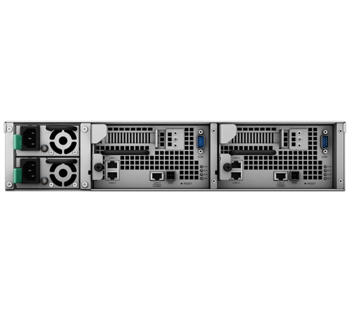 Система хранения данных Synology Rack 2U DualCont Array (QC2,4GhzCPU/8Gbupto64/2x1GbE+1x10GbERJ45(+1xExpSlot) per contr)NoHDD(upto12 2,5"/3,5"SASupto36with 2xRXD1219SAS),RAIDBasic,JBOD,0,1,5,6,10,F1/2xRPS/norail/5YW' (SA3200D)