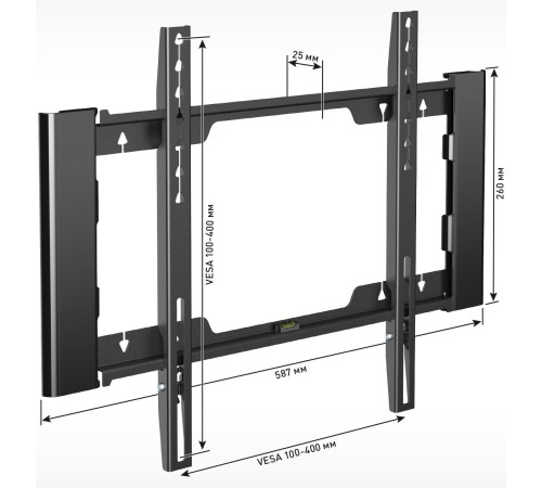 Кронштейн для телевизора Holder LCD-F4915-B черный 26"-55" макс.45кг настенный фиксированный