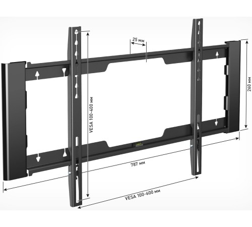 Кронштейн для телевизора Holder LCD-F6910-B черный 32"-70" макс.45кг настенный фиксированный Кронштейн для телевизора Holder LCD-F6910-B черный 32"-70" макс.45кг настенный фиксированный