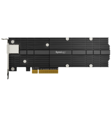 Сетевая карта и адаптер Synology M.2 SSD-NVME adapter M.2 22110/2280, 2 slots m.2 key , 10 Gigabit port RJ-45, PCIe 3.0 x8 adapter (FH bracket)' (E10M20-T1)
