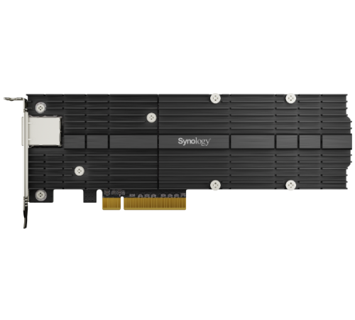 Сетевая карта и адаптер Synology M.2 SSD-NVME adapter M.2 22110/2280, 2 slots m.2 key , 10 Gigabit port RJ-45, PCIe 3.0 x8 adapter (FH bracket)' (E10M20-T1) Сетевая карта и адаптер Synology M.2 SSD-NVME adapter M.2 22110/2280, 2 slots m.2 key , 10 Gigabit port RJ-45, PCIe 3.0 x8 adapter (FH bracket)' (E10M20-T1)