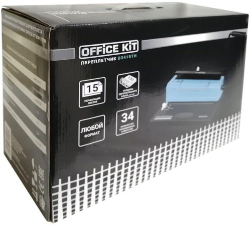 Переплетчик Office Kit B3415TH A4/перф.15л.сшив/макс.120л./метал.пруж. (4.8-14.3мм) Переплетчик Office Kit B3415TH A4/перф.15л.сшив/макс.120л./метал.пруж. (4.8-14.3мм)