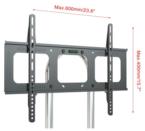 Стойка для телевизора Cactus CS-ST04H черный 32"-70" макс.45кг напольный мобильный Стойка для телевизора Cactus CS-ST04H черный 32"-70" макс.45кг напольный мобильный