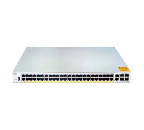 Коммутатор CISCO Catalyst 1000 48x 10/100 RJ-45 PoE+, 2x SFP/RJ-45 combo and 2 SFP uplinks, PoE+ 370W, C1000FE-48P-4G-L