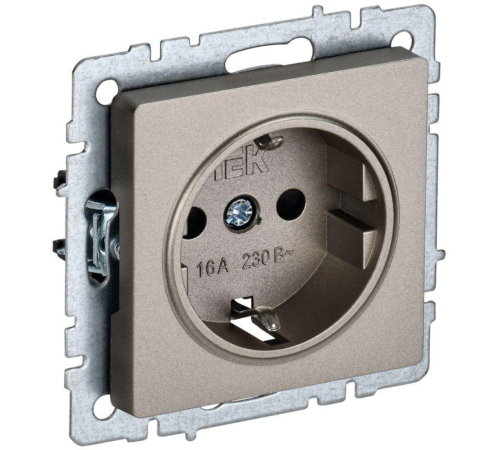 IEK BR-R11-16-K37 BRITE Роз. с з/к без з/ш 16А РС11-1-0-БрШ шамп. IEK BR-R11-16-K37 BRITE Роз. с з/к без з/ш 16А РС11-1-0-БрШ шамп.