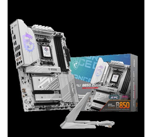 Материнская плата MSI MPG B850 EDGE TI WIFI B850, AM5, 4*DDR5, 3*PCIEx16, 4*M.2, 3*TypeC, 2*USB3.2Gen2, 1*USB3.2Gen1, 4*USB2.0, 4*SATA3.0, 5G, HDMI, ATX, RTL