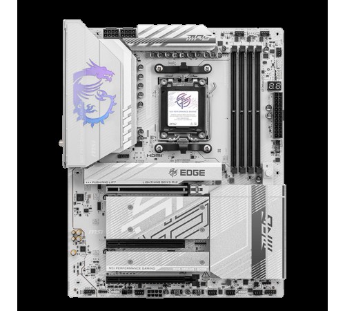 Материнская плата MSI MPG B850 EDGE TI WIFI B850, AM5, 4*DDR5, 3*PCIEx16, 4*M.2, 3*TypeC, 2*USB3.2Gen2, 1*USB3.2Gen1, 4*USB2.0, 4*SATA3.0, 5G, HDMI, ATX, RTL
