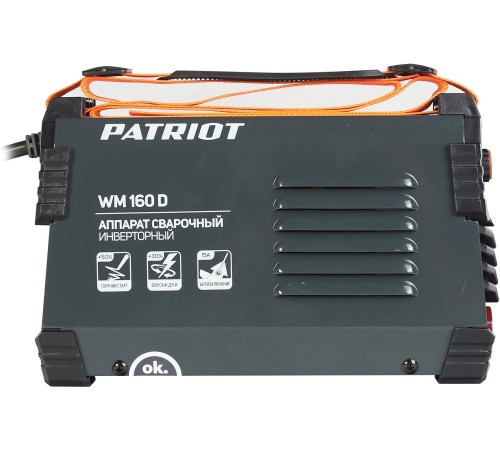 Сварочный аппарат Patriot WM160D инвертор ММА 6.8кВт