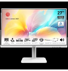 Монитор 27" MSI Modern MD272QXPW White (IPS, 2560x1440, HDMI+DP+Type C, 4 ms, 178°/178°, 400 cd/m, 1000:1 (100M:1), 100Hz, Spk, Pivot)