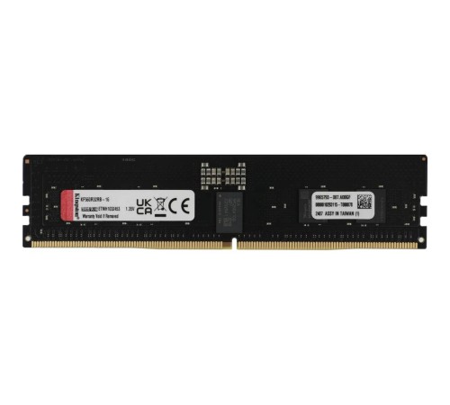 Модуль памяти Kingston OEM 16GB DDR5 6000 FURY Renegade Pro RDIMM Black XMP ECC Registered DIMM (Single Module) 1RX8 32-38-38 1.35V 288-pin 16Gbit
