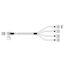 Кабель Amphenol RHS36-4395,   HDmSAS SFF8643 -to- 4*SATA, Crossover, 75cm