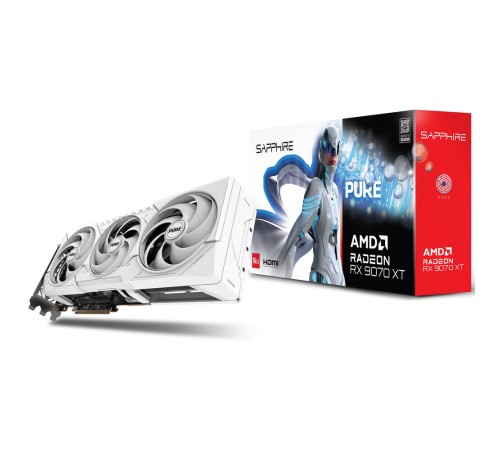 Видеокарта Sapphire RX9070XT PURE OC 16GB GDDR6 256bit 2xDP 2xHDMI 3FAN RTL